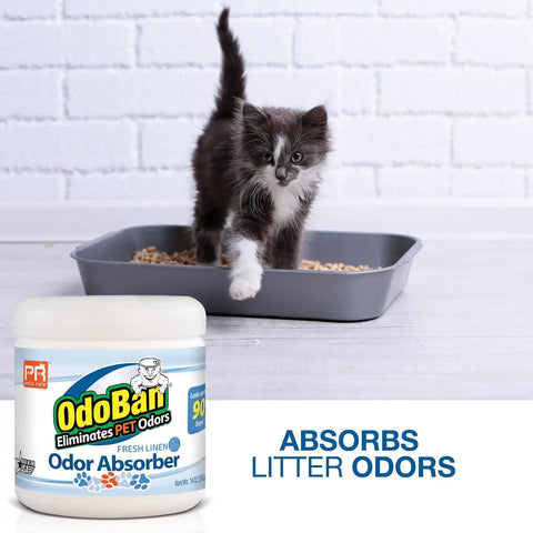 Pets Rule OdoBan Solid Odor Absorber Air Freshener, 14 Ounce Jar, Fresh Linen Scent