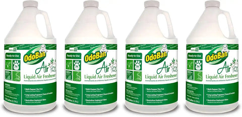OdoBan Professional Series Ready-to-Use Air Spring Fresh Liquid Air Freshener, Made in the USA, Spring Fresh Scent Clear, 4-Pack, 1 Gallon Each